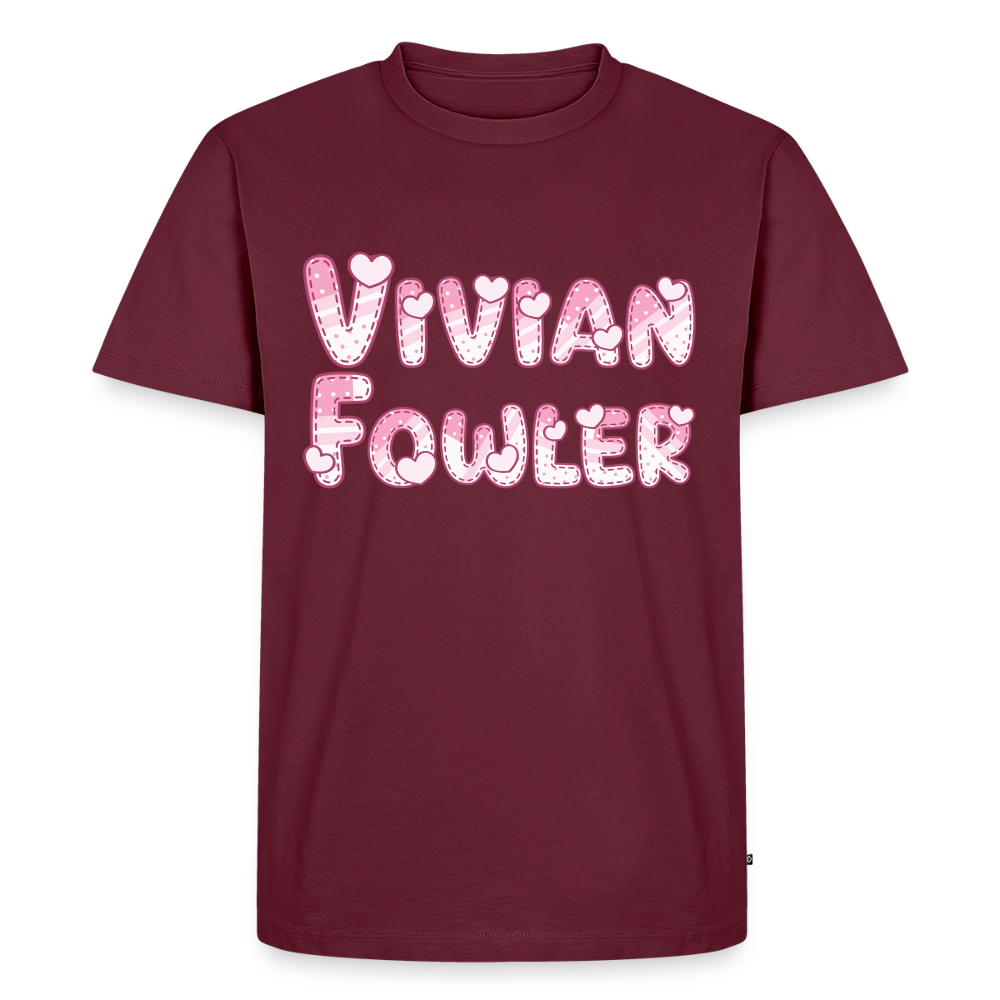 Vivian Fowler Hearts Premium Adult T-Shirt - burgundy