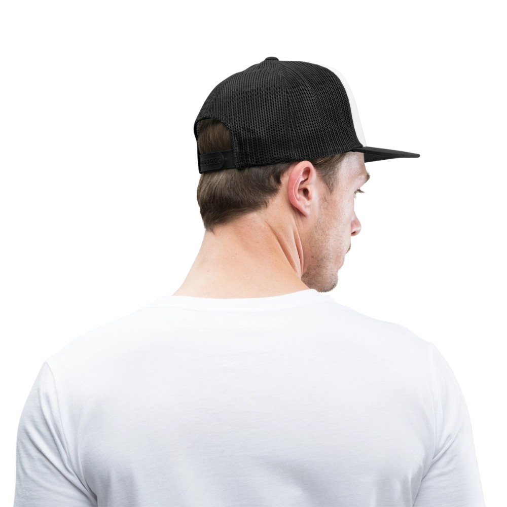 Resting Tiger Face Trucker Hat - white/black