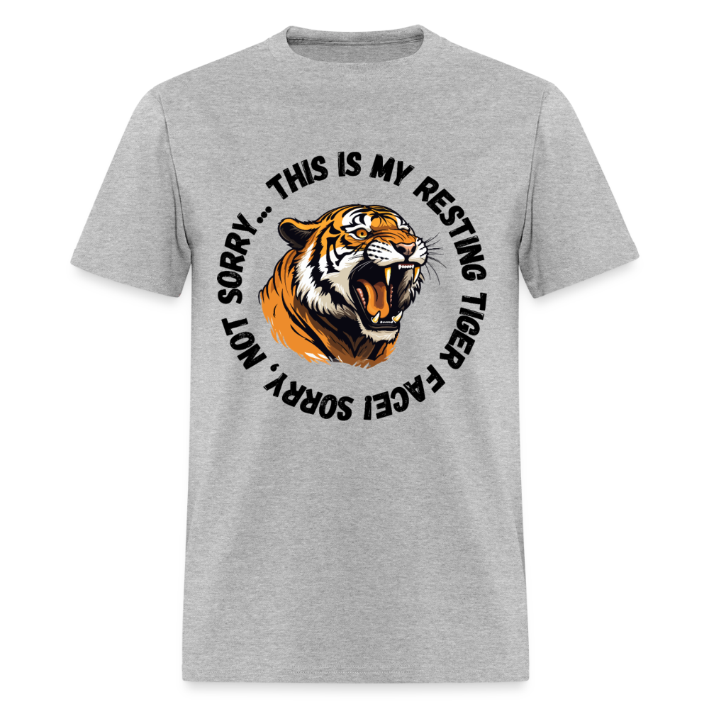 Resting Tiger Face 2 T-Shirt | GILDAN 5000 - heather gray