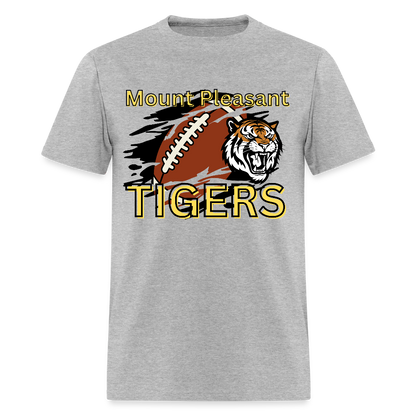 Mount Pleasant TIGERS Football T-Shirt | GILDAN 5000 - heather gray