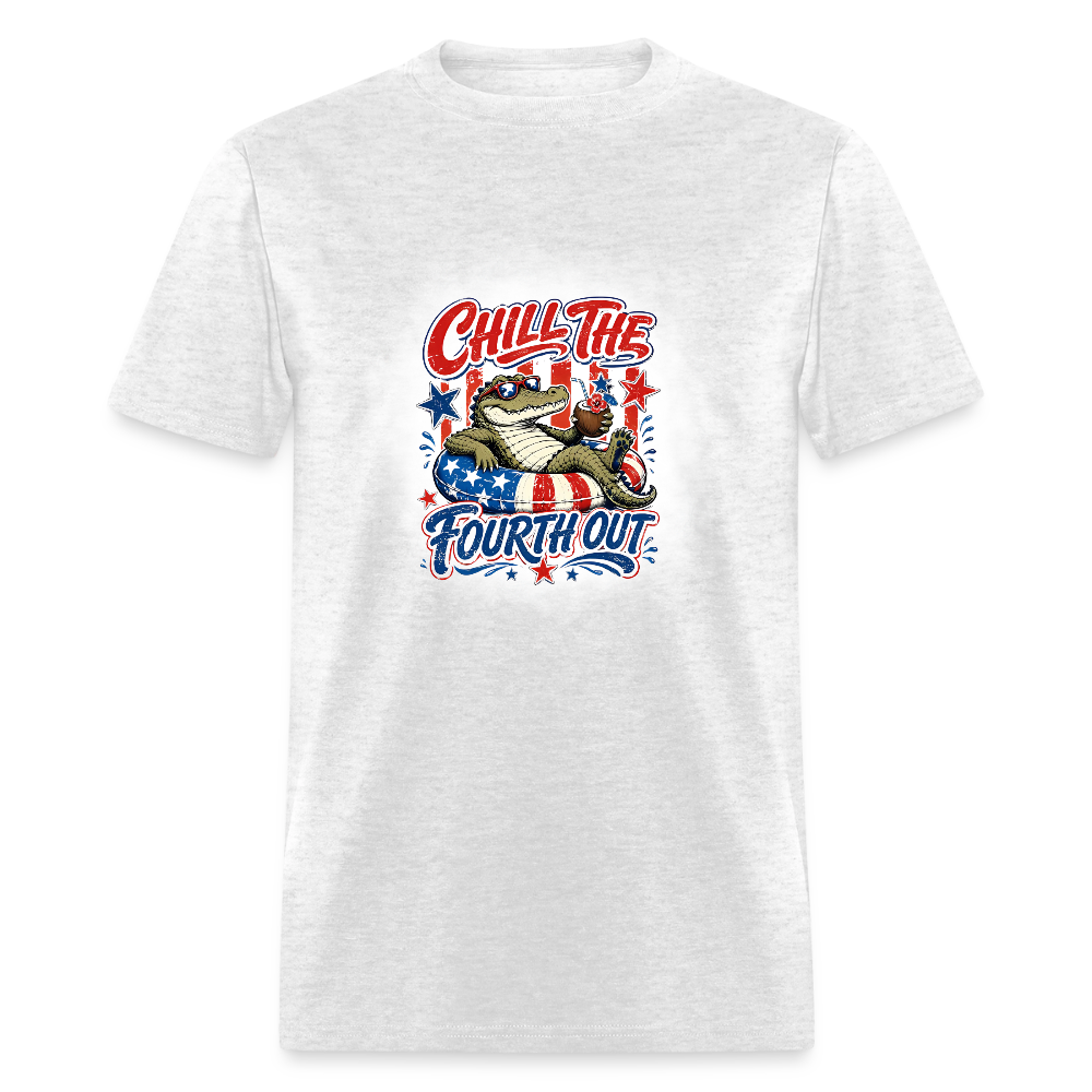 Chill the Fourth Out Croc T-Shirt | GILDAN 5000 - light heather gray