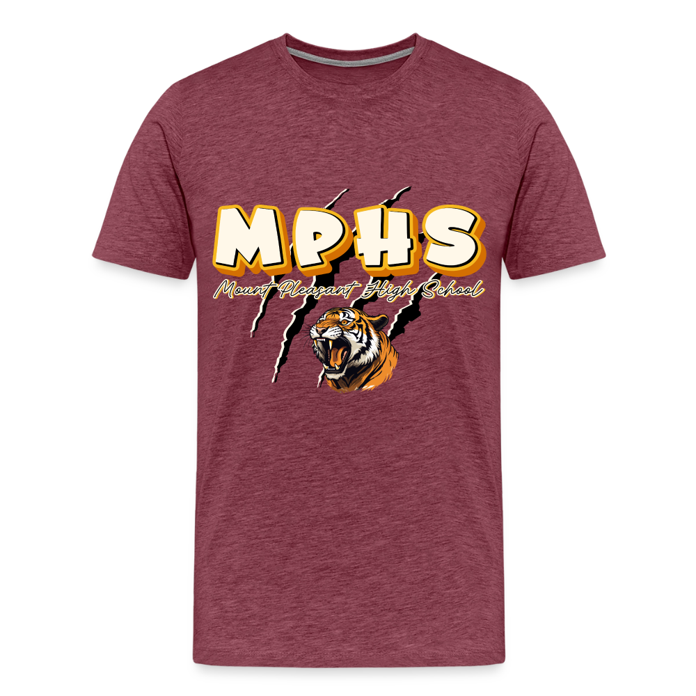 MPHS Tiger Premium Adult T-Shirt - heather burgundy