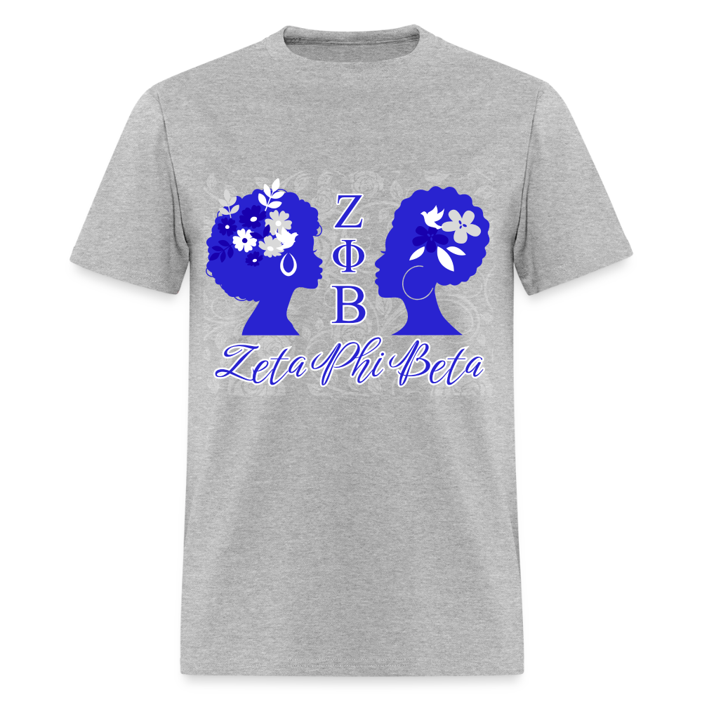 Customizable Zeta Phi Beta T-Shirt | GILDAN 5000 - heather gray