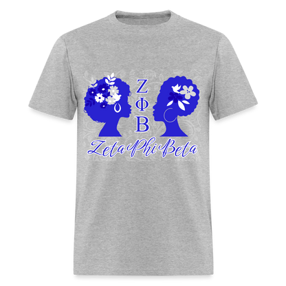 Customizable Zeta Phi Beta T-Shirt | GILDAN 5000 - heather gray