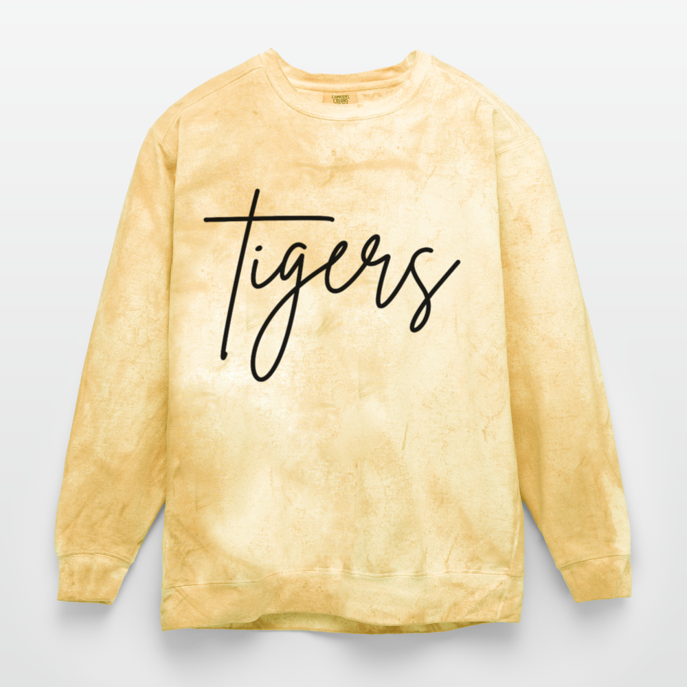 Tigers Unisex Colorblast Crewneck Sweatshirt - citrine