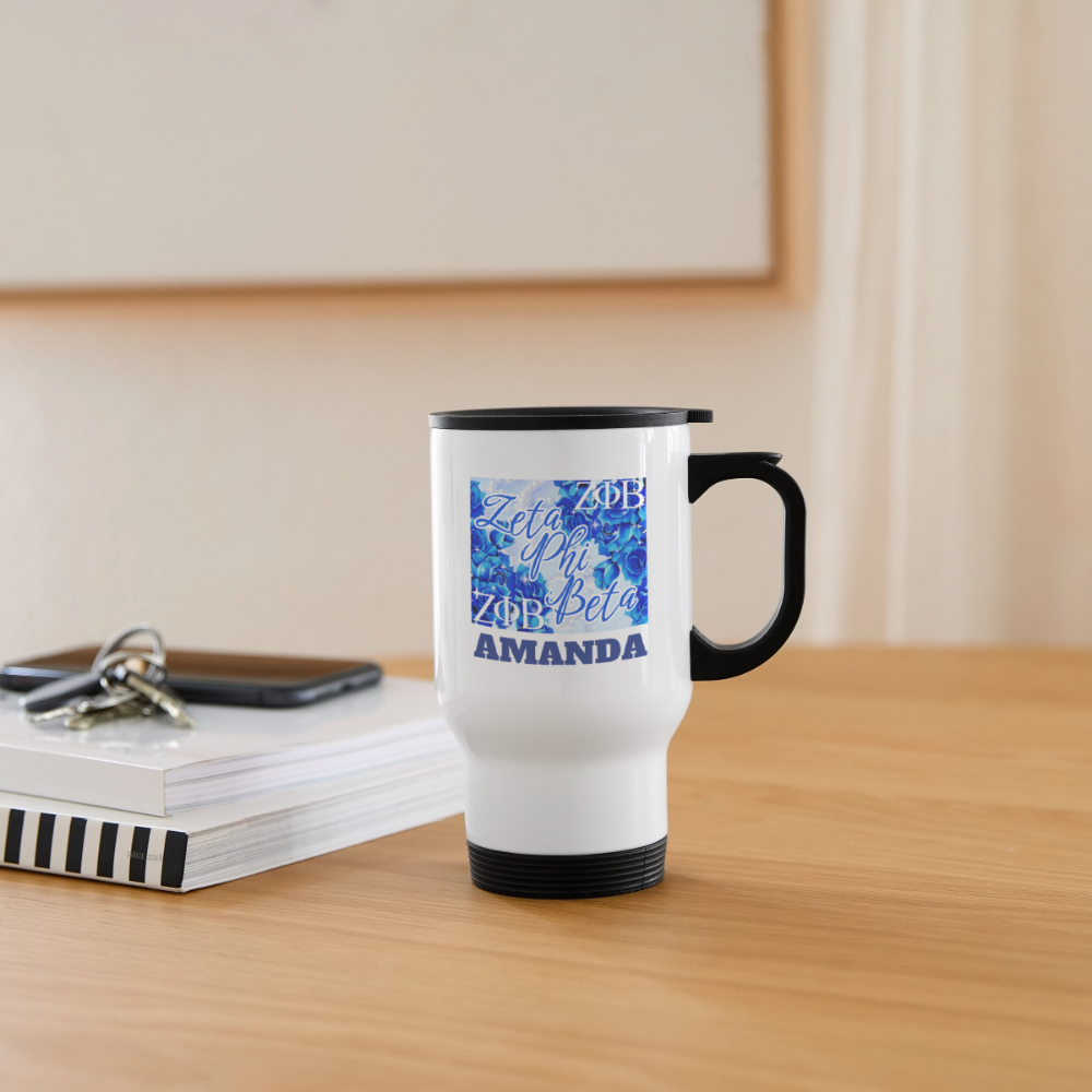Customizable Zeta Phi Beta 14oz Travel Mug - white