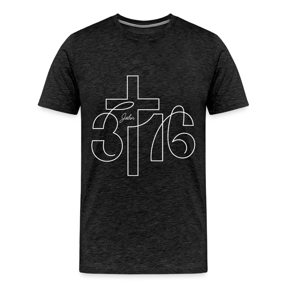 John 3:16 Premium Adult T-Shirt - charcoal grey