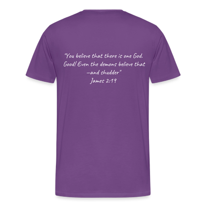 Make Demons Tremble James2:19 Premium Adult T-Shirt - purple