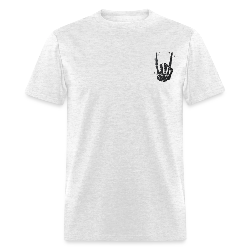 Chill the Fourth Out on Back T-Shirt | GILDAN 5000 - light heather gray