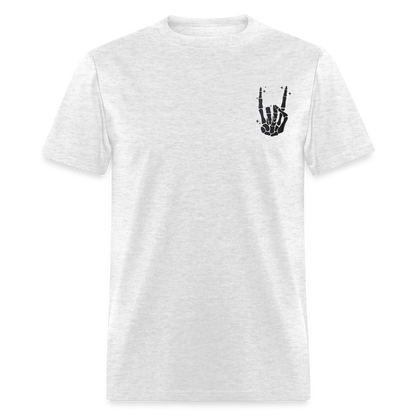 Chill the Fourth Out on Back T-Shirt | GILDAN 5000 - light heather gray