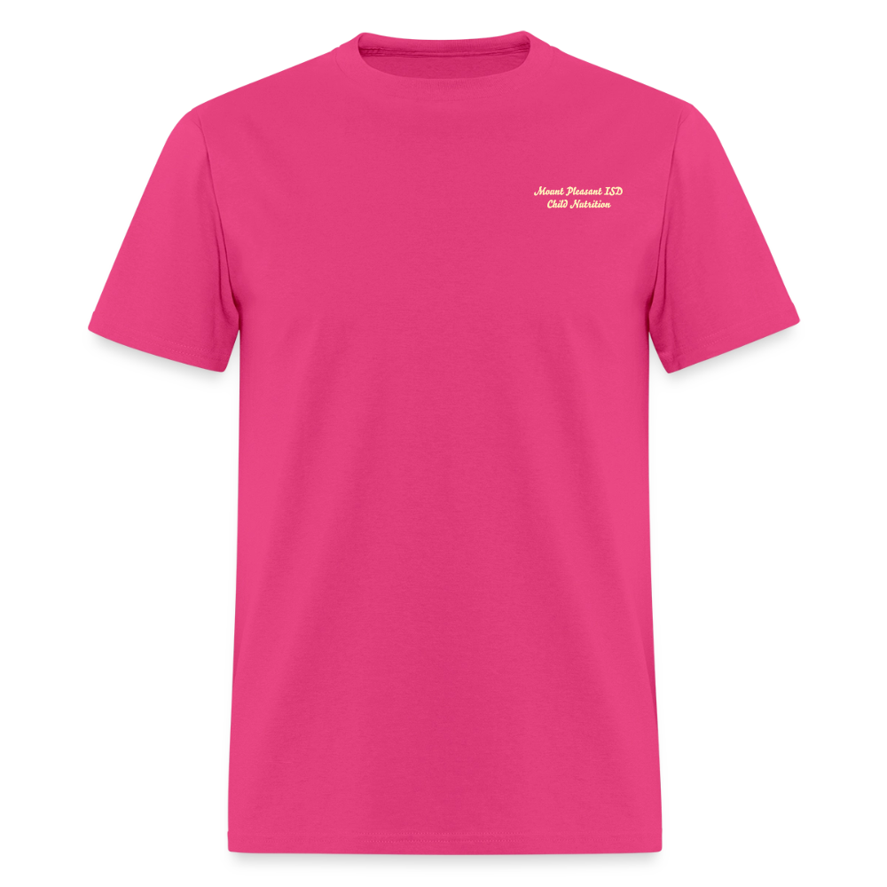 Customizable Peace Love Breakfast & Lunch T-Shirt | GILDAN 5000 - fuchsia