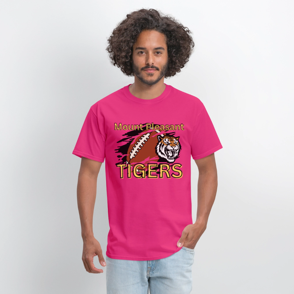 Mount Pleasant TIGERS Football T-Shirt | GILDAN 5000 - fuchsia