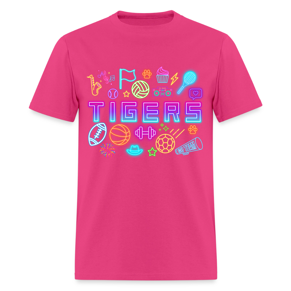 Neon Tigers 2 T-Shirt | GILDAN 5000 - fuchsia