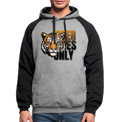 Tiger Vibes Only Colorblock Hoodie - heather gray/black