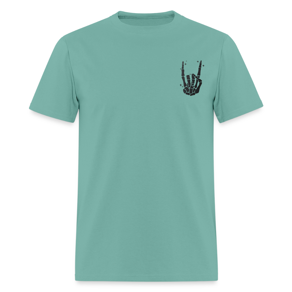 Chill the Fourth Out on Back T-Shirt | GILDAN 5000 - aquatic