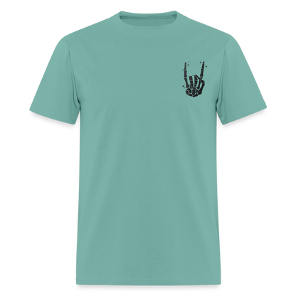 Chill the Fourth Out on Back T-Shirt | GILDAN 5000 - aquatic