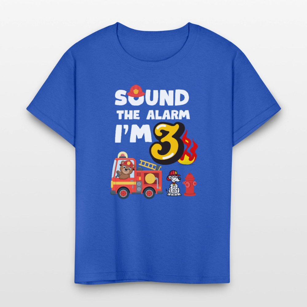Sound the Alarm I'm 3 Kids' T-Shirt - royal blue