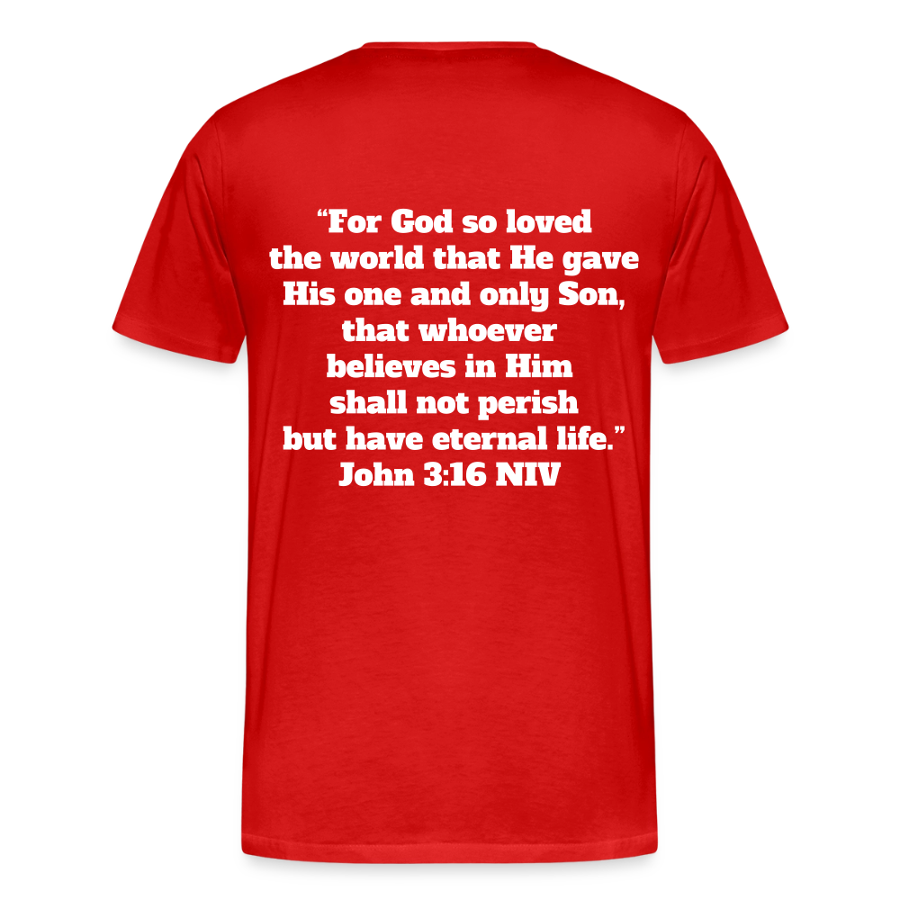 John 3:16 Premium Adult T-Shirt - red