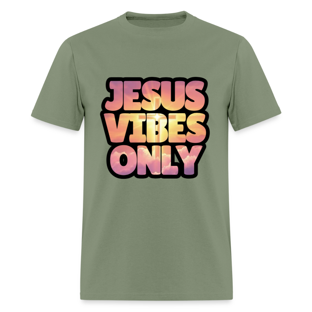 Jesus Vibes Only -Golden Pink Purple Unisex Classic T-Shirt - military green