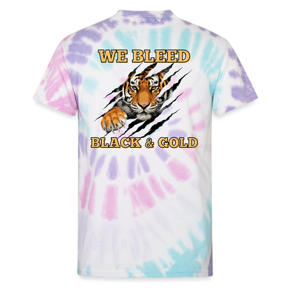 MP Tigers Bleed Black & Gold Unisex Tie Dye T-Shirt - Pastel Spiral