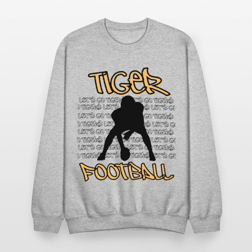Tiger Football, Let's Go Tigers! Crewneck Sweatshirt - heather gray