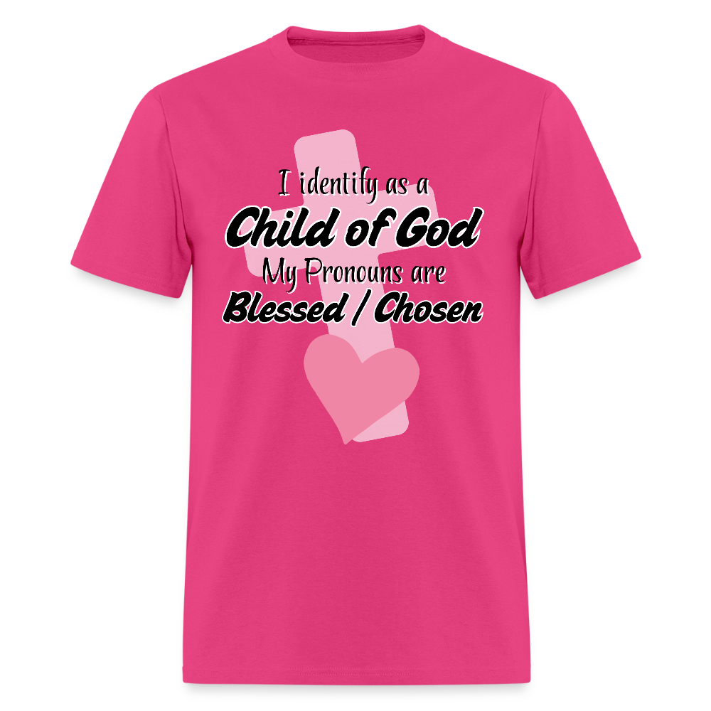 Child of God Cross & Heart Classic T-Shirt - fuchsia