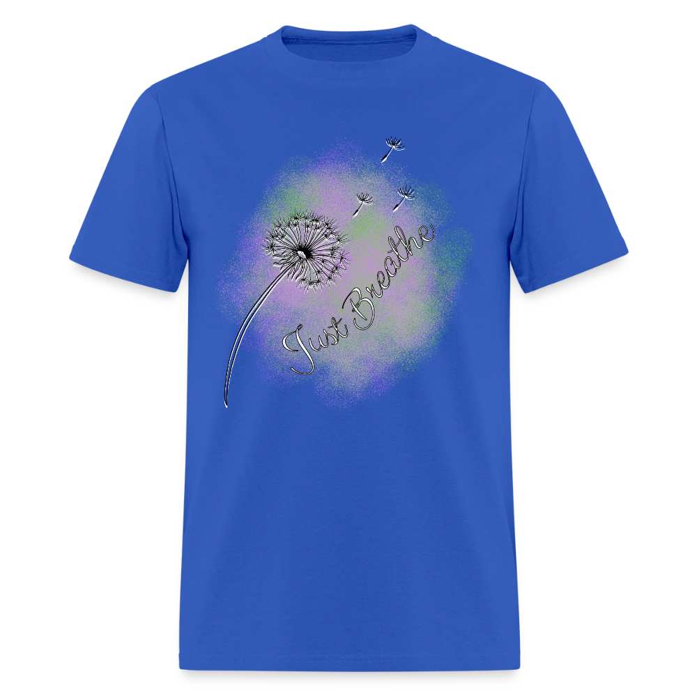 Just Breath Purple and Green T-Shirt | GILDAN 5000 - royal blue