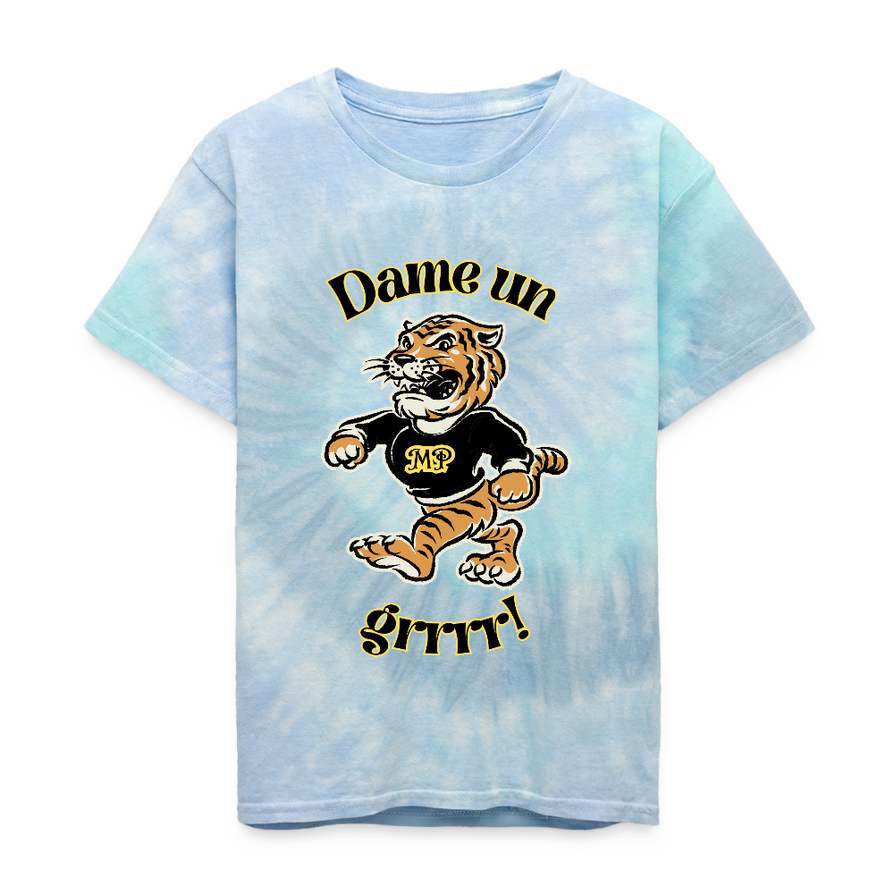 Dame Un Grr! Kid's Tie Dye T-Shirt - blue lagoon