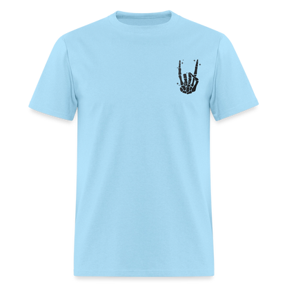 Chill the Fourth Out on Back T-Shirt | GILDAN 5000 - powder blue