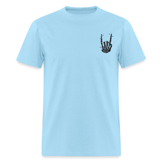 Chill the Fourth Out on Back T-Shirt | GILDAN 5000 - powder blue