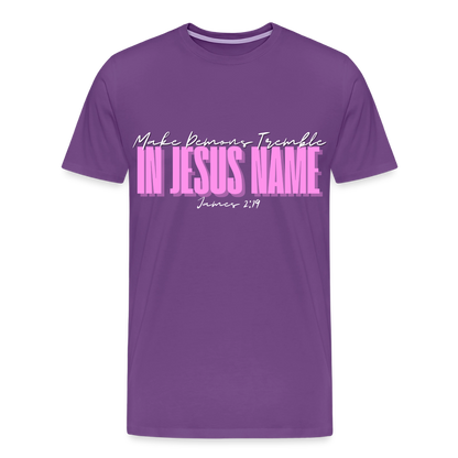 Make Demons Tremble James2:19 Premium Adult T-Shirt - purple