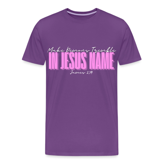 Make Demons Tremble James2:19 Premium Adult T-Shirt - purple