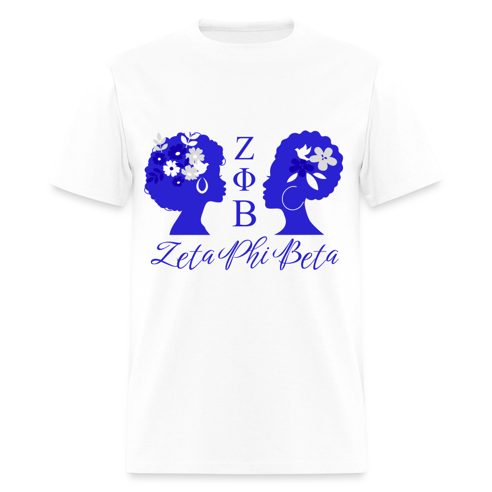 Customizable Zeta Phi Beta T-Shirt | GILDAN 5000 - white
