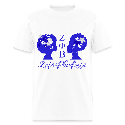 Customizable Zeta Phi Beta T-Shirt | GILDAN 5000 - white