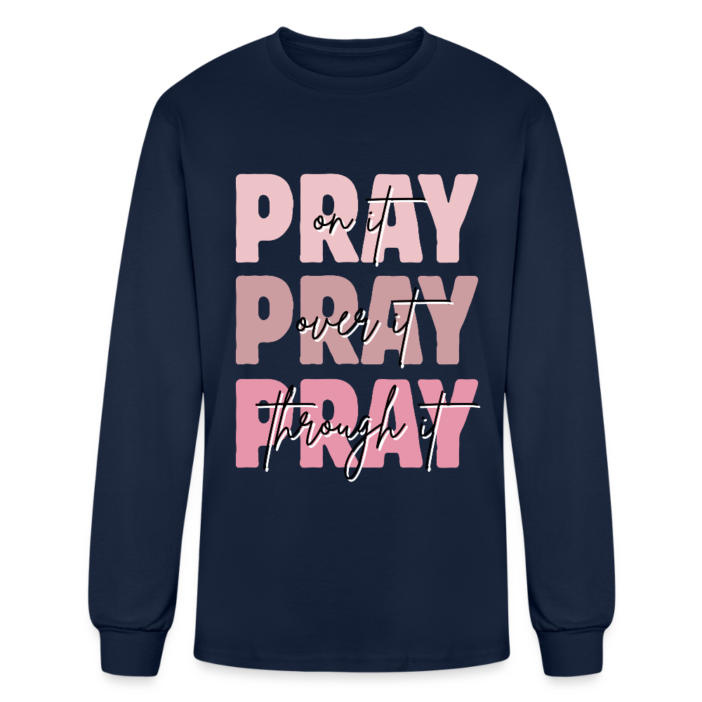 PRAY God is listening Long Sleeve T-Shirt - navy