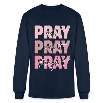 PRAY God is listening Long Sleeve T-Shirt - navy