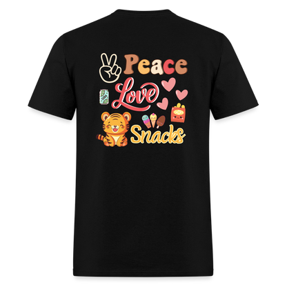 Peace Love Snacks Tigers T-Shirt | GILDAN 5000 - black