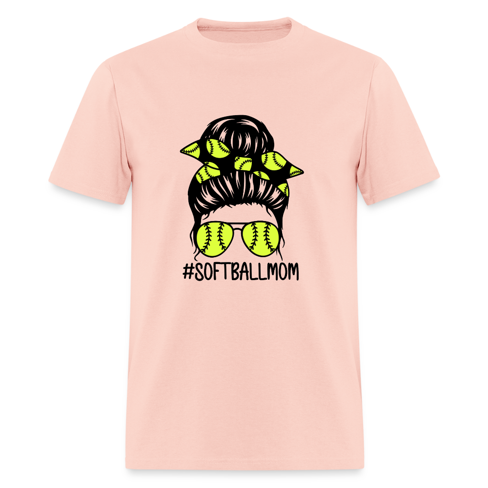 Softball Mom Bun Classic T-Shirt - blush pink 