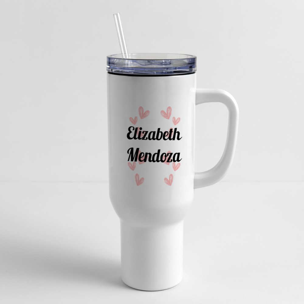 Customizable MPHS Tiger Hearts 40 oz Travel Tumbler - white