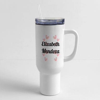 Customizable MPHS Tiger Hearts 40 oz Travel Tumbler - white
