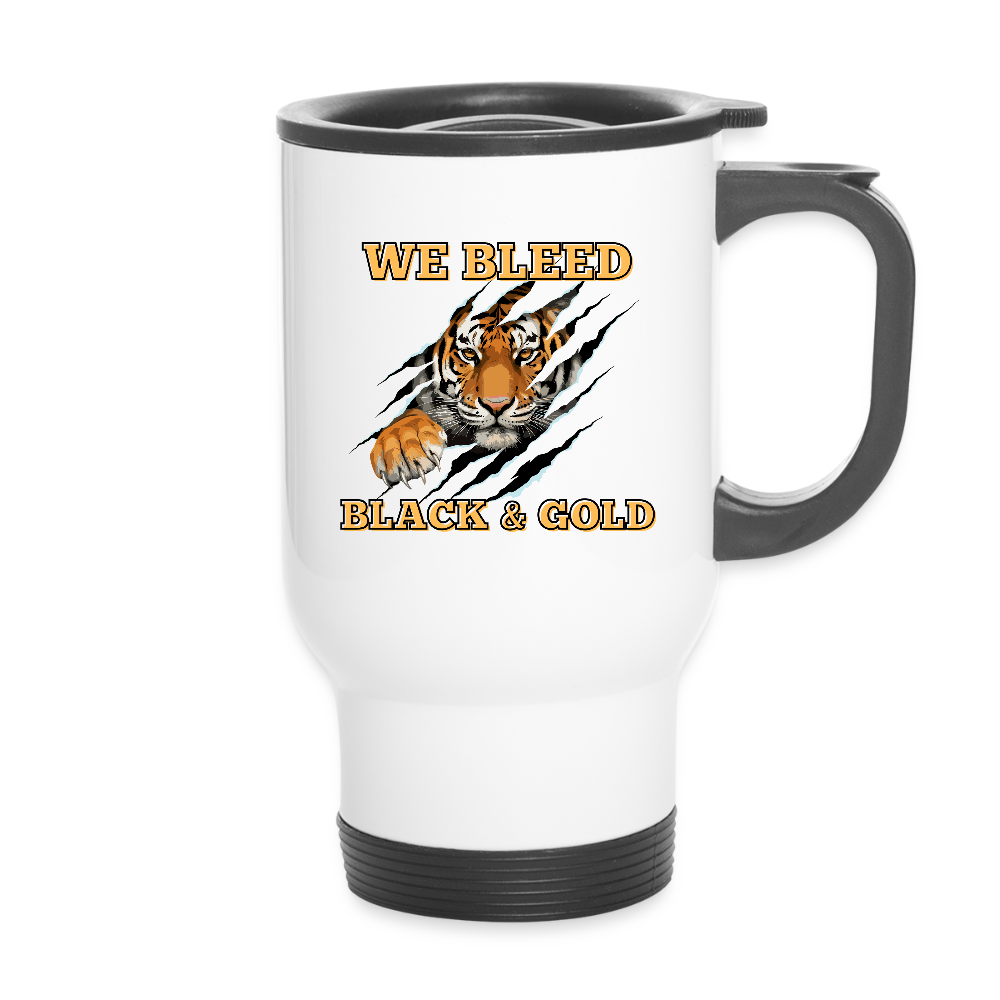 MP Tigers Bleed Black & Gold 14 oz Travel Mug - white