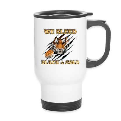 MP Tigers Bleed Black & Gold 14 oz Travel Mug - white