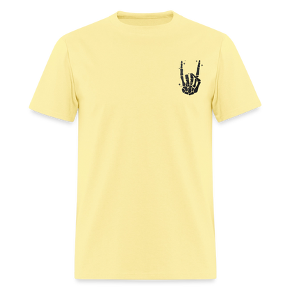 Chill the Fourth Out on Back T-Shirt | GILDAN 5000 - cornsilk