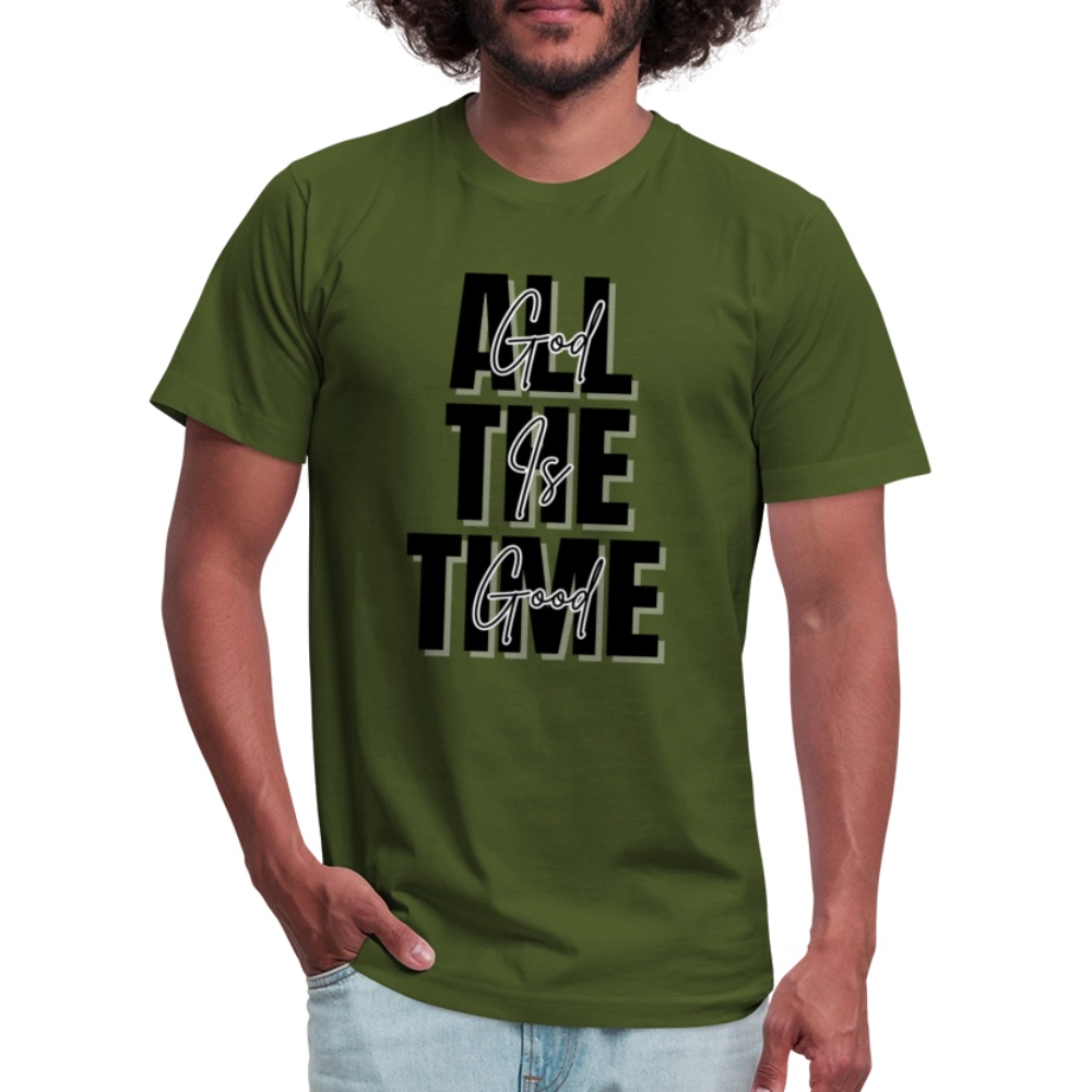 God is Good Unisex Jersey T-Shirt by Bella + Canvas - olive
