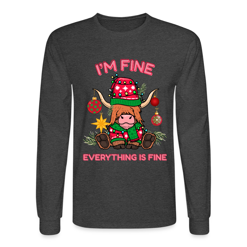 Everything's Fine Long Sleeve T-Shirt - heather black