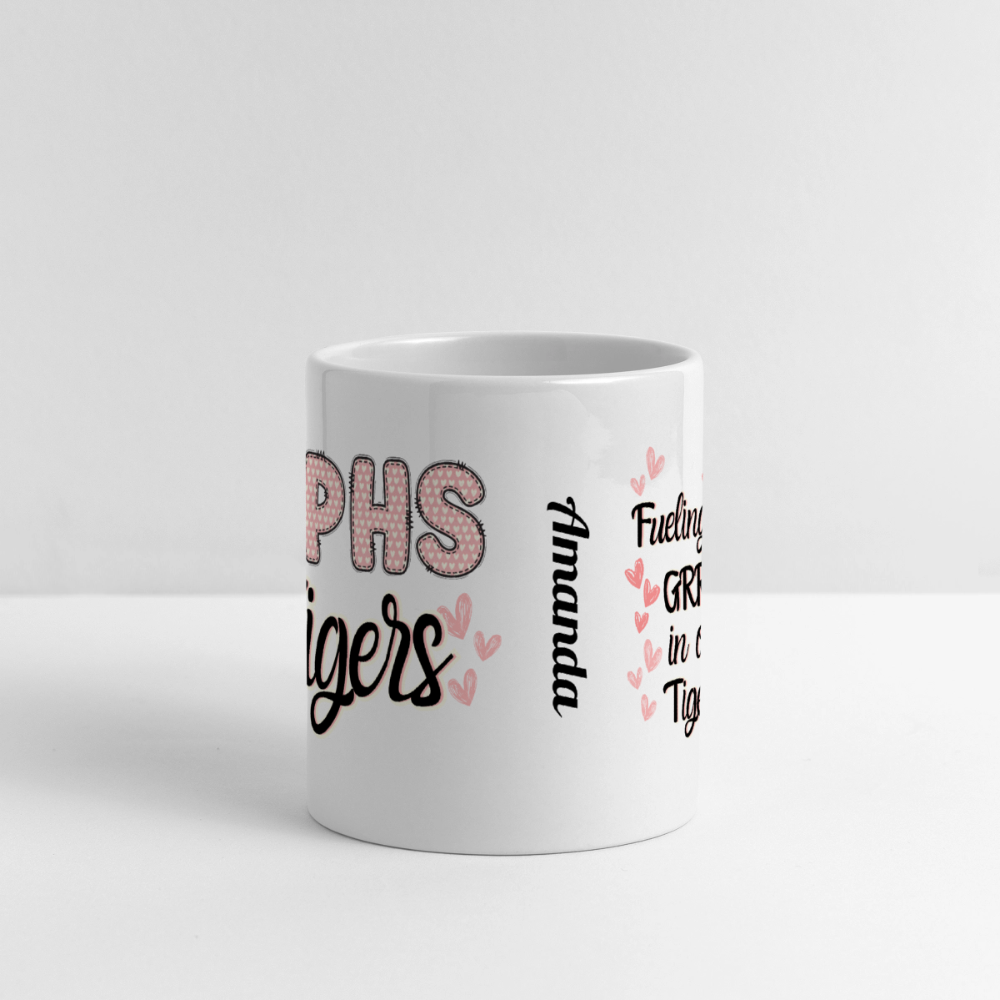 Customizable MPHS Fueling the GRRR Mug with Heart Handle - white
