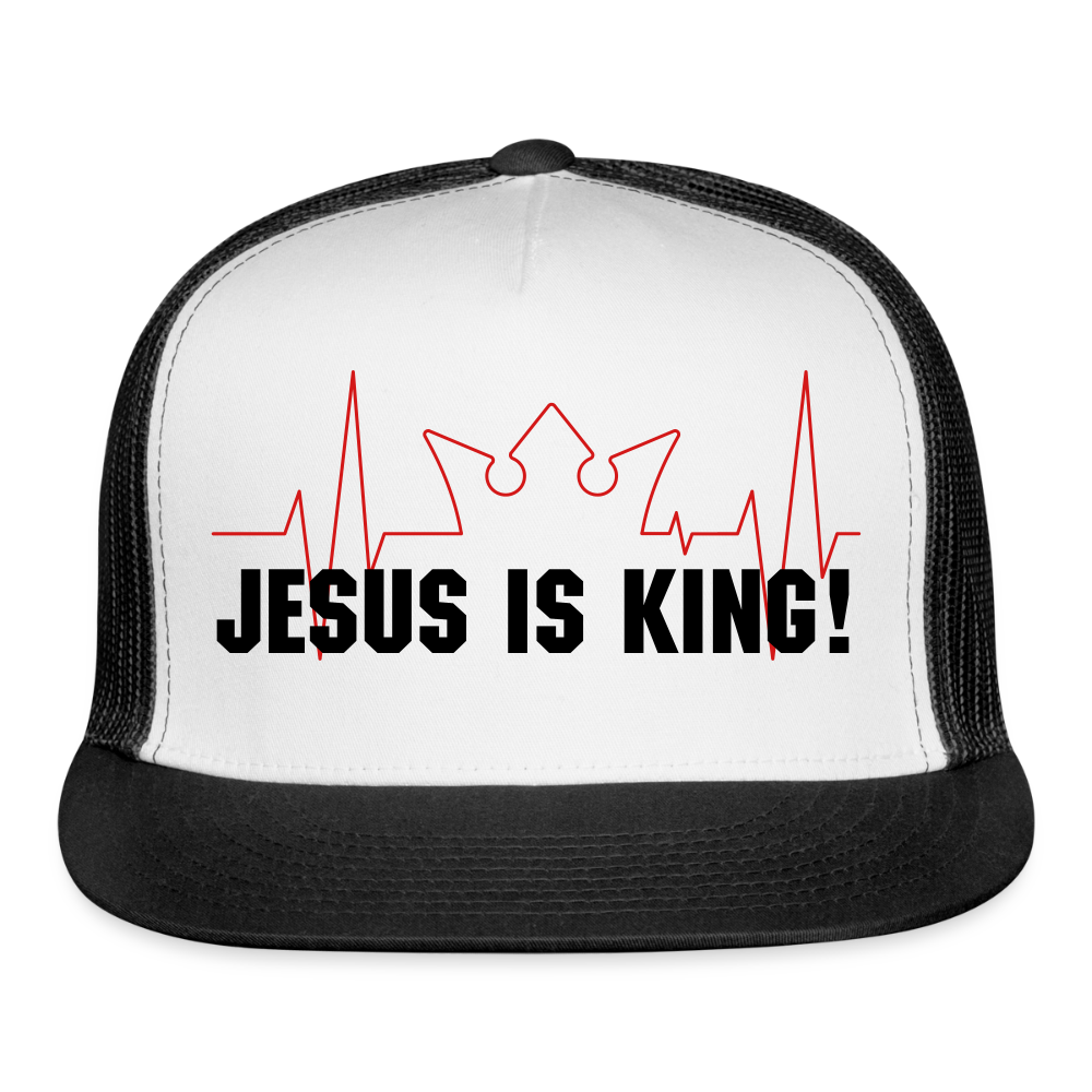 Jesus is King! Trucker Hat - white/black