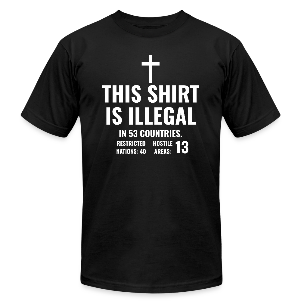 Illegal Shirt Jersey T-Shirt by Bella + Canvas - black
