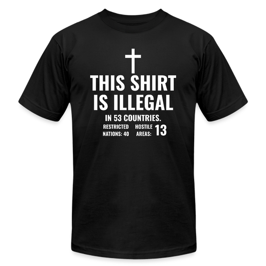 Illegal Shirt Jersey T-Shirt by Bella + Canvas - black