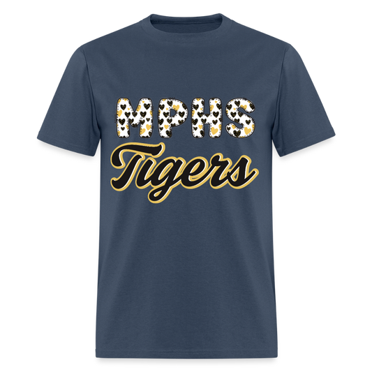 MPHS Tigers Black & Gold Hearts T-Shirt | GILDAN 5000 -  blue dusk